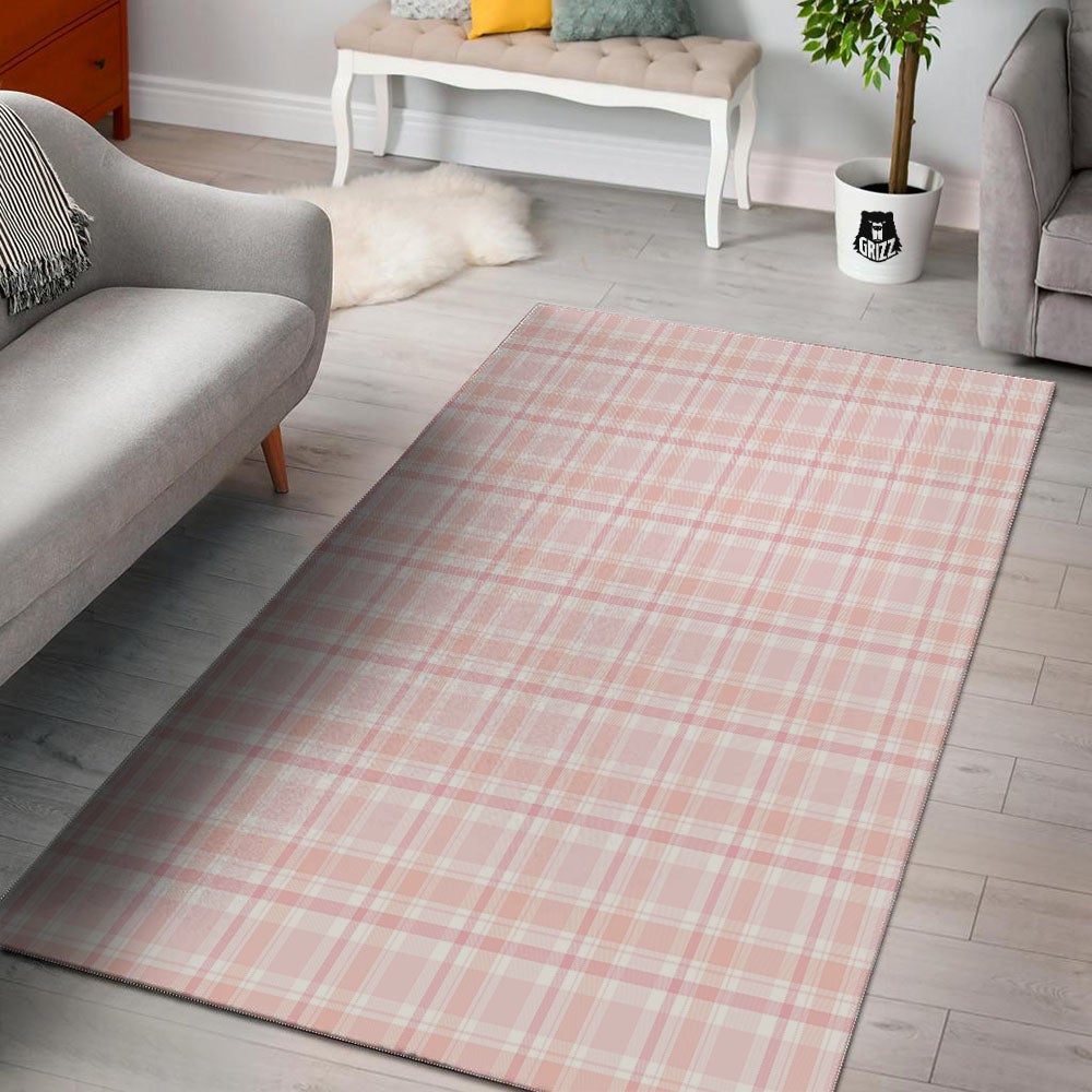 Tartan Pink Print Pattern Floor Mat-grizzshop