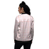 Tartan Pink Print Pattern Women's Bomber Jacket-grizzshop