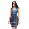 Tartan Plaid Bodycon Dress-grizzshop