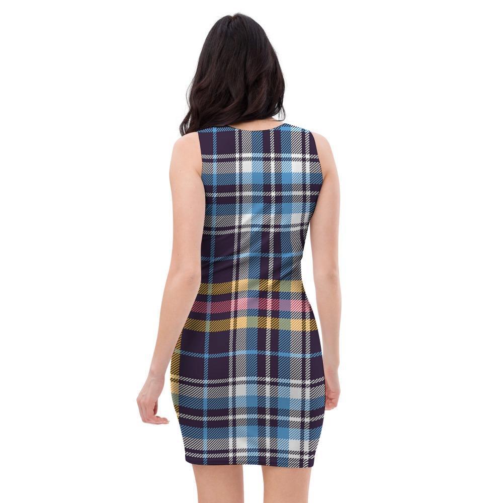 Tartan Plaid Bodycon Dress-grizzshop