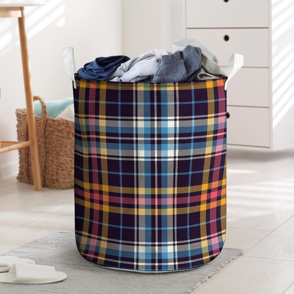 Tartan Plaid Laundry Basket-grizzshop