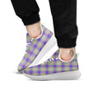 Tartan Plaid Mardi Gras Print Pattern White Athletic Shoes-grizzshop