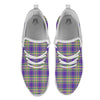 Tartan Plaid Mardi Gras Print Pattern White Athletic Shoes-grizzshop