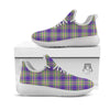 Tartan Plaid Mardi Gras Print Pattern White Athletic Shoes-grizzshop