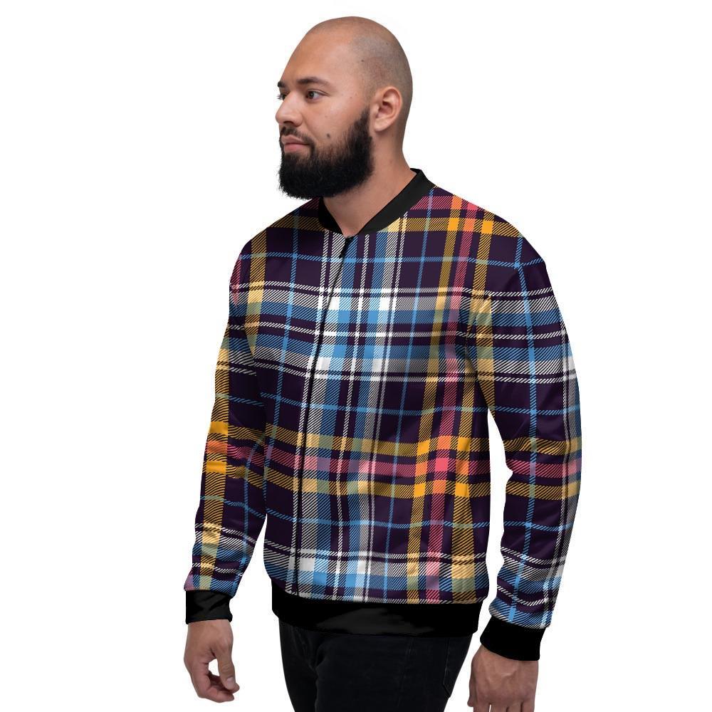 Tartan Plaid Men's Bomber Jacket-grizzshop