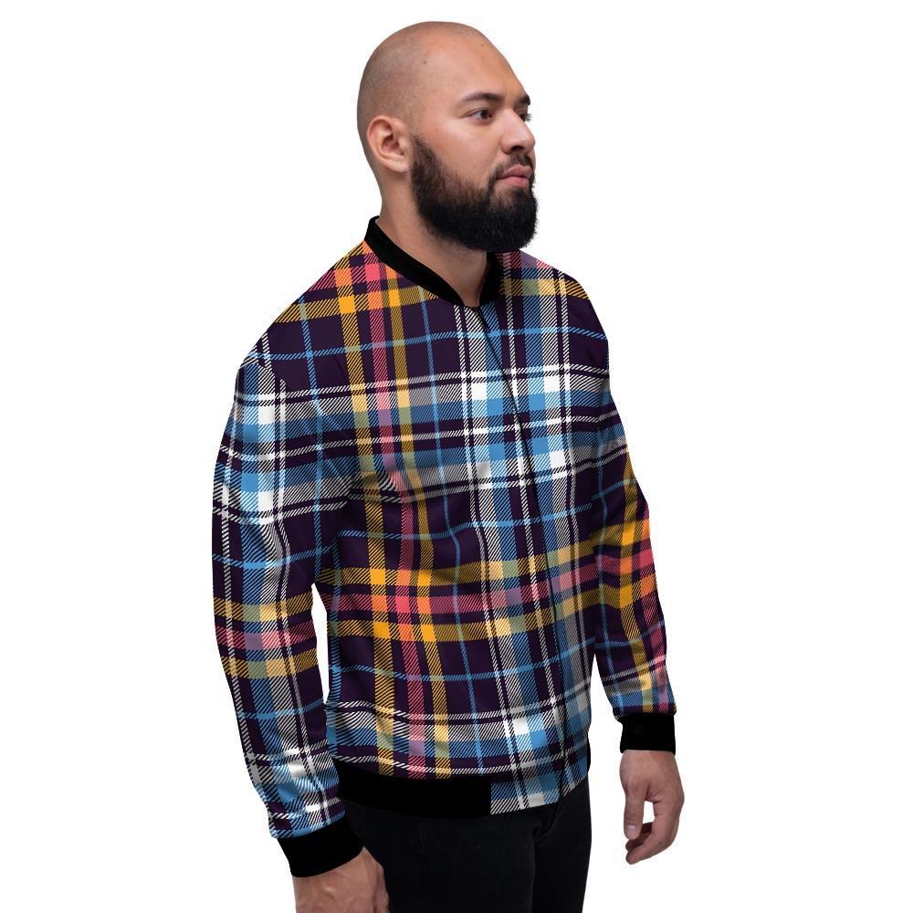 Tartan Plaid Men's Bomber Jacket-grizzshop