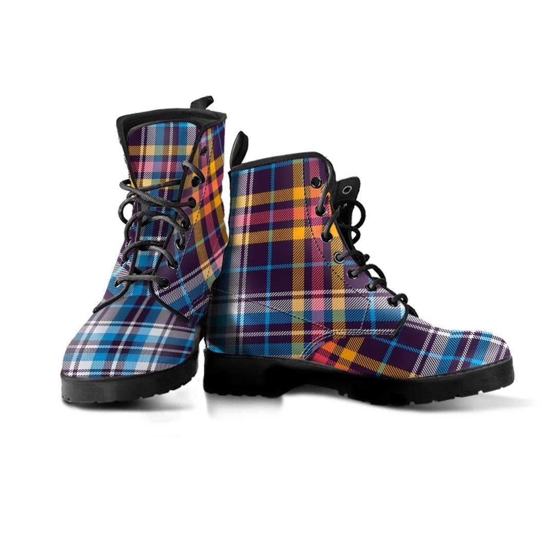 Tartan Plaid Men's Boots-grizzshop