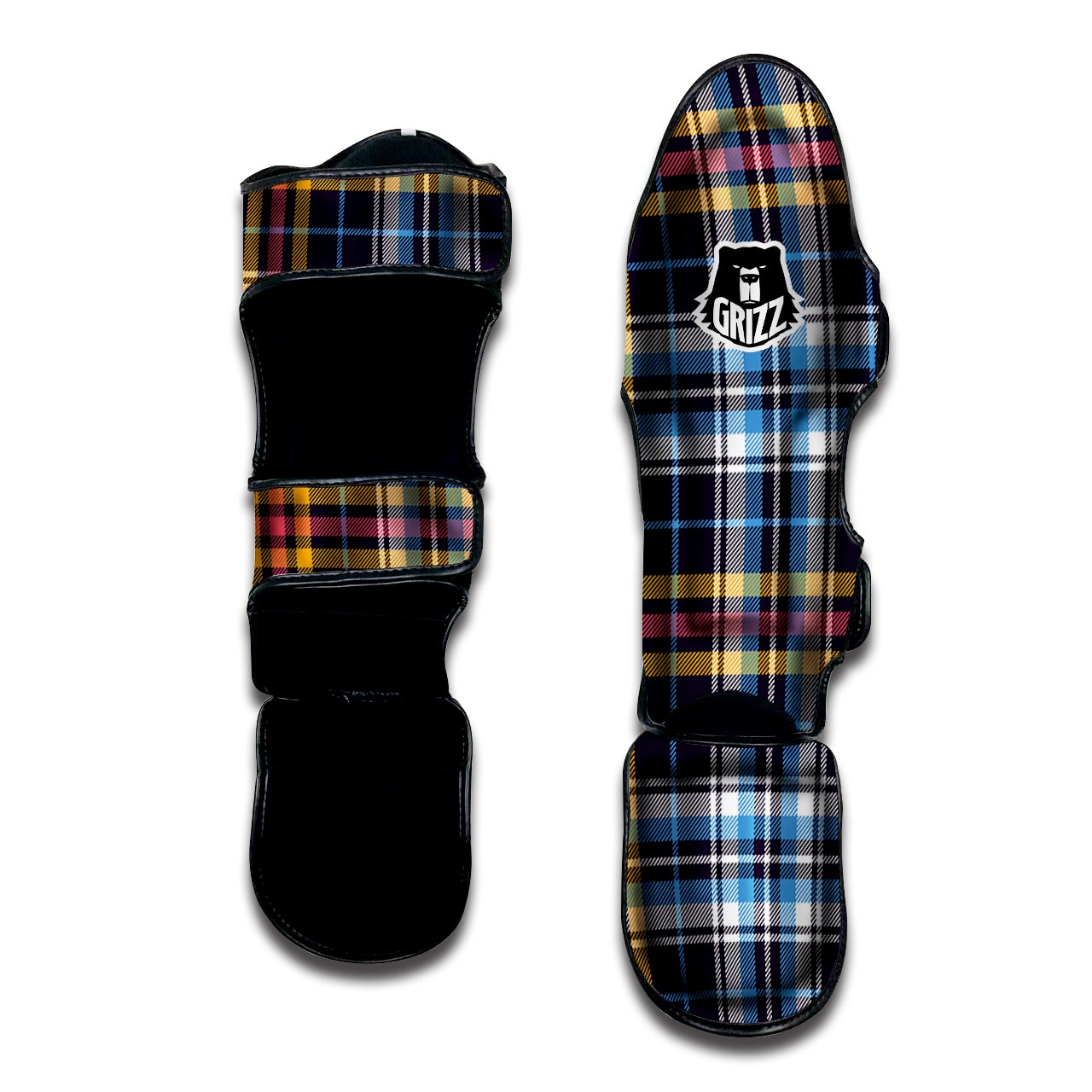 Tartan Plaid Muay Thai Shin Guard-grizzshop