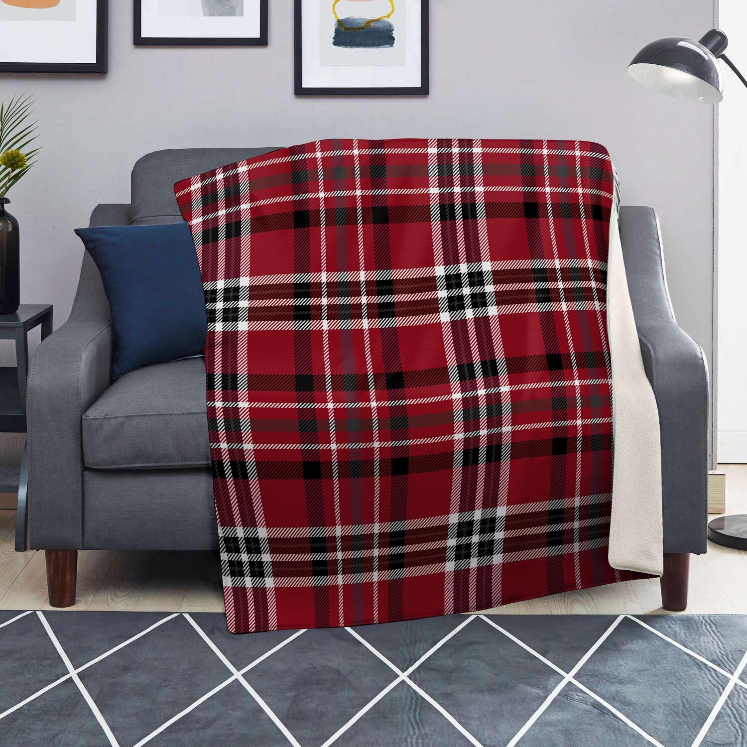 Tartan Plaid Print Blanket-grizzshop