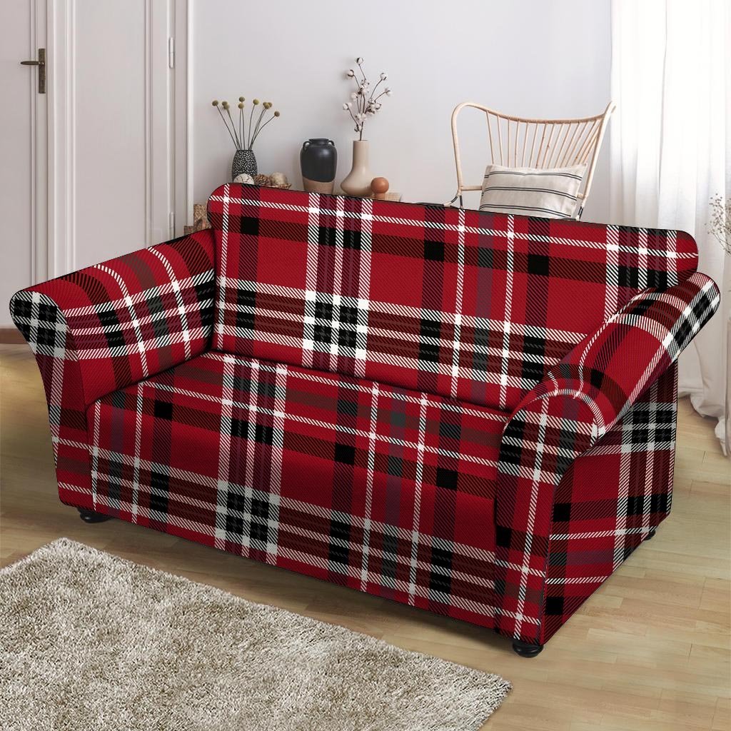 Tartan Plaid Print Loveseat Cover-grizzshop