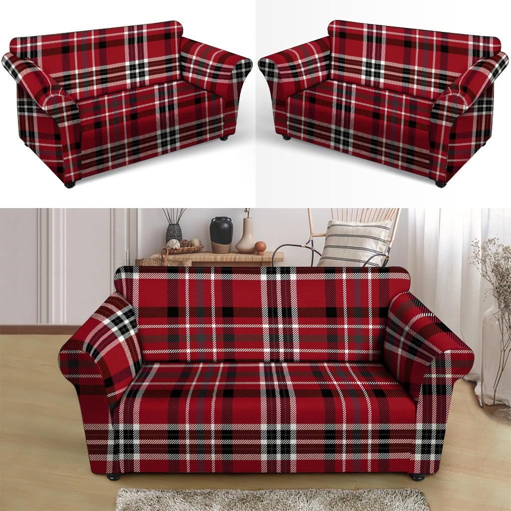 Tartan Plaid Print Loveseat Cover-grizzshop