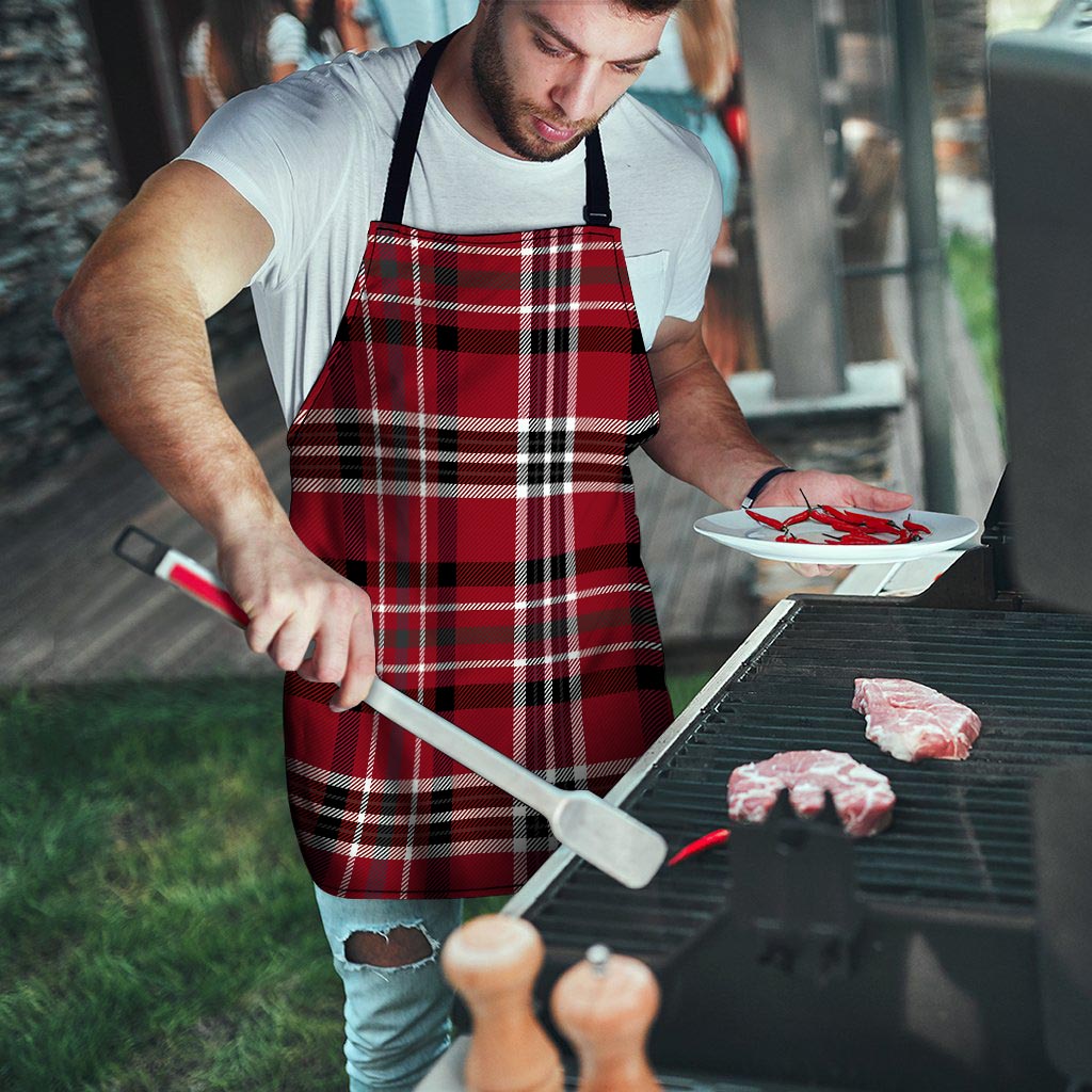 Tartan Plaid Print Men's Apron-grizzshop