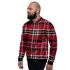 Tartan Plaid Print Men's Bomber Jacket-grizzshop