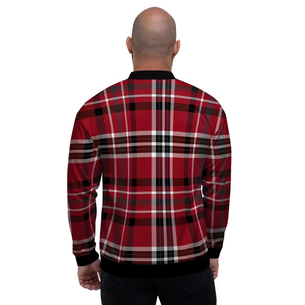 Tartan Plaid Print Men's Bomber Jacket-grizzshop