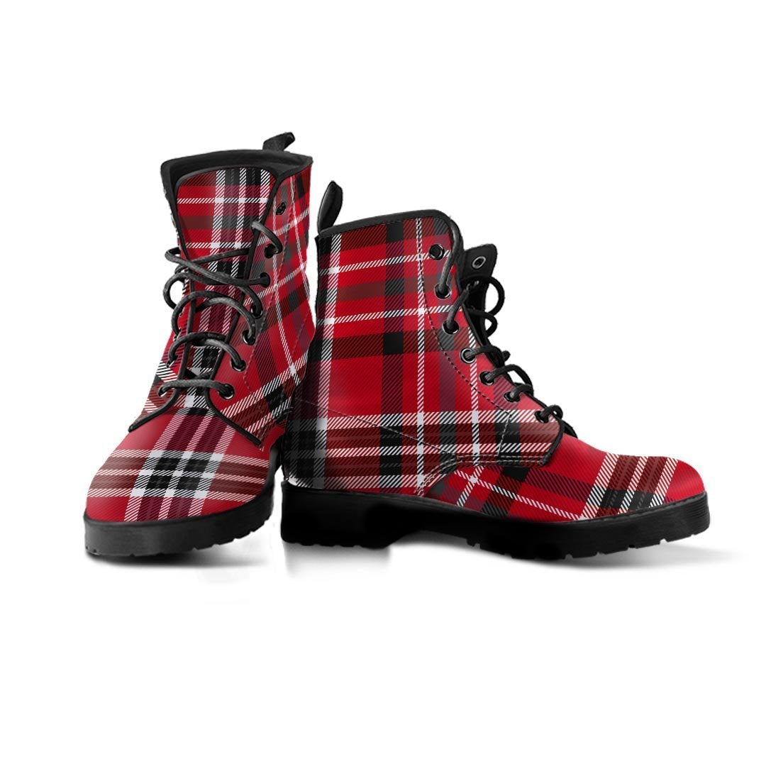 Tartan Plaid Print Men's Boots-grizzshop