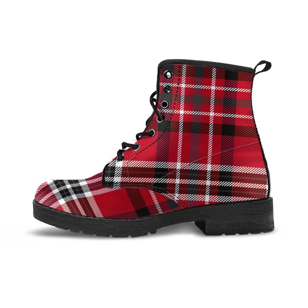 Tartan Plaid Print Men's Boots-grizzshop