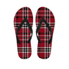 Tartan Plaid Print Men's Flip Flops-grizzshop