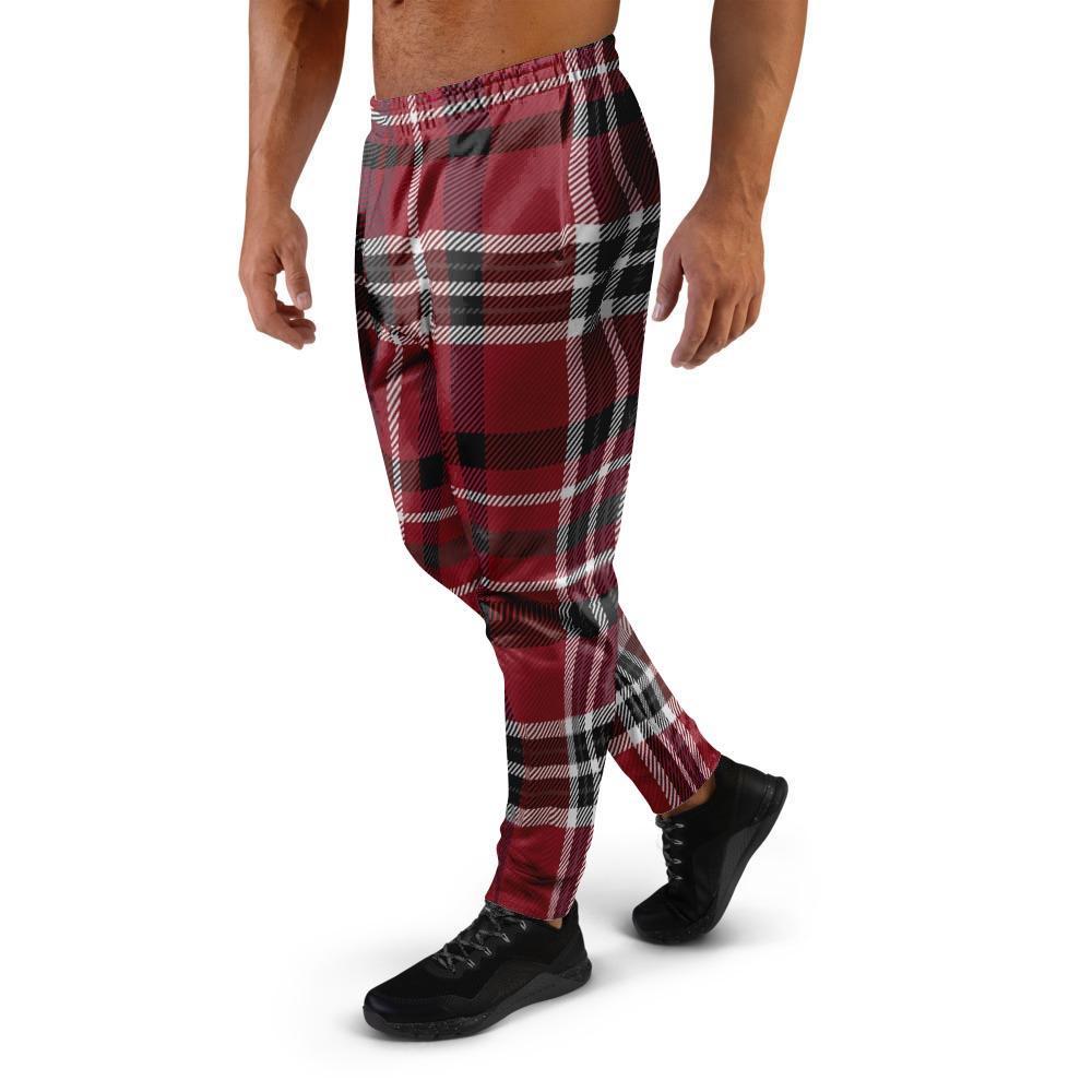 Tartan Plaid Print Men's Joggers-grizzshop