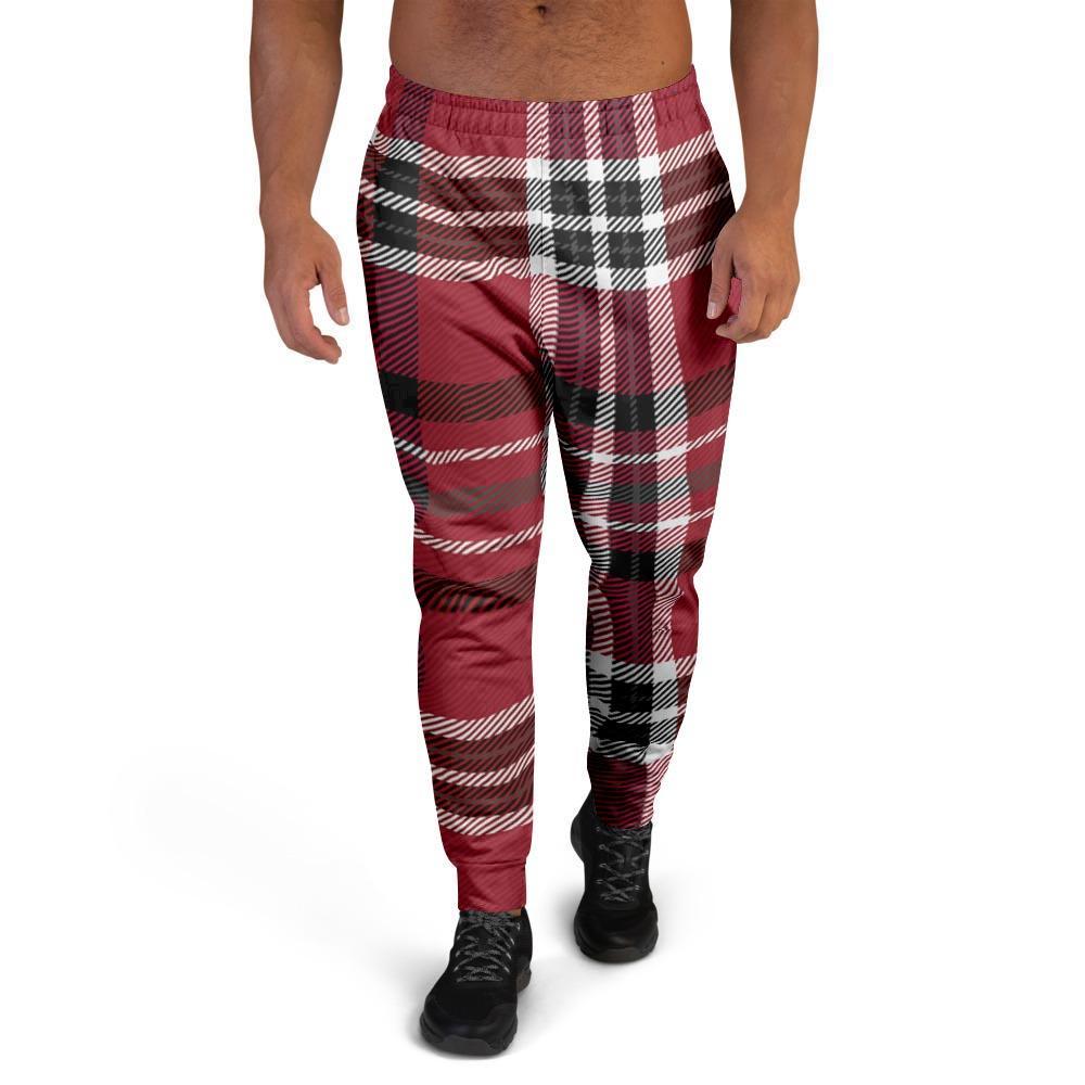 Tartan Plaid Print Men's Joggers-grizzshop