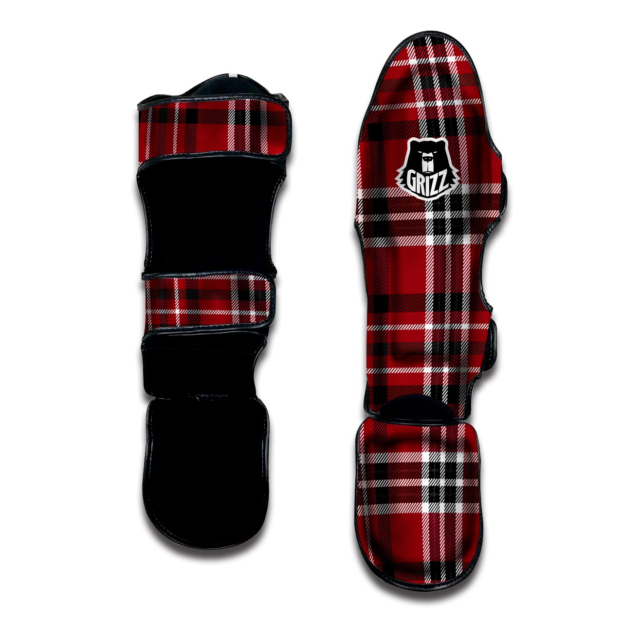 Tartan Plaid Print Muay Thai Shin Guard-grizzshop