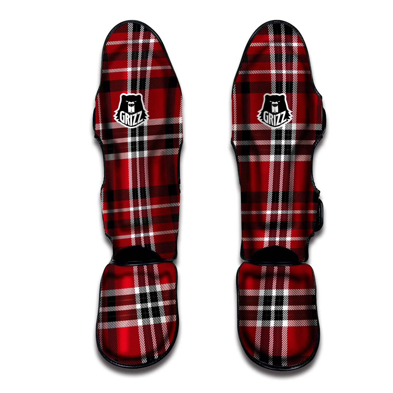 Tartan Plaid Print Muay Thai Shin Guard-grizzshop