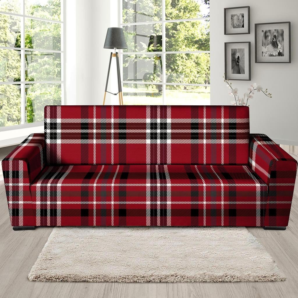 Tartan Plaid Print Sofa Cover-grizzshop