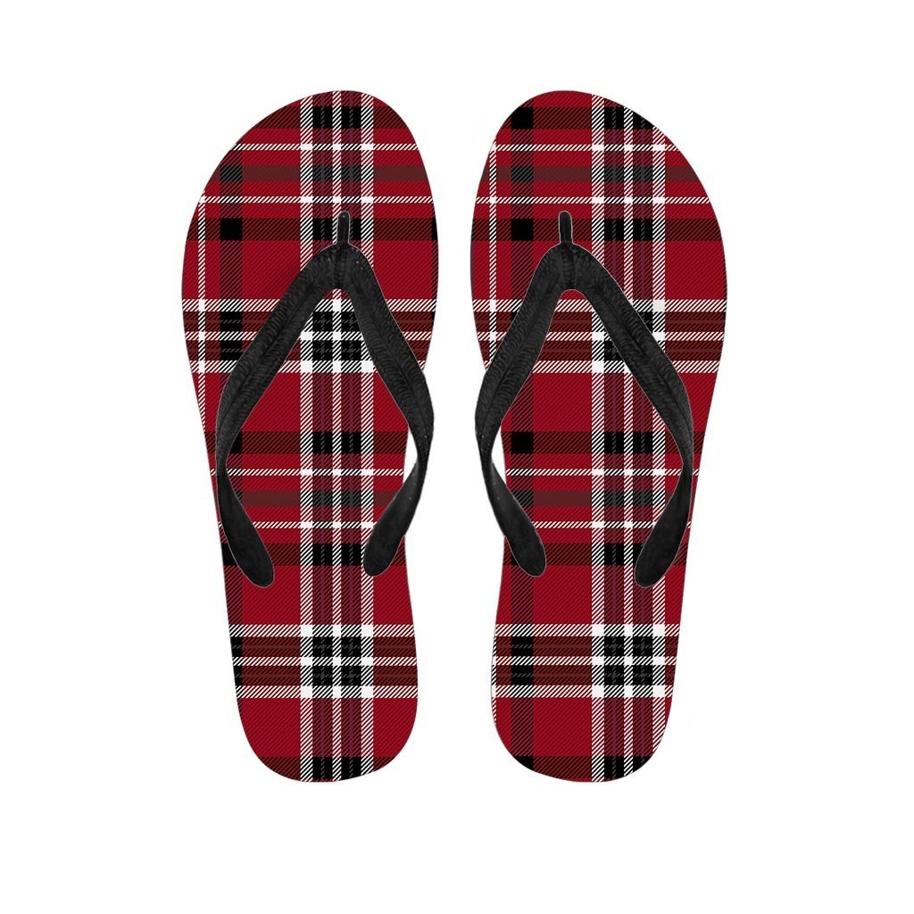 Tartan Plaid Print Women's Flip Flops-grizzshop