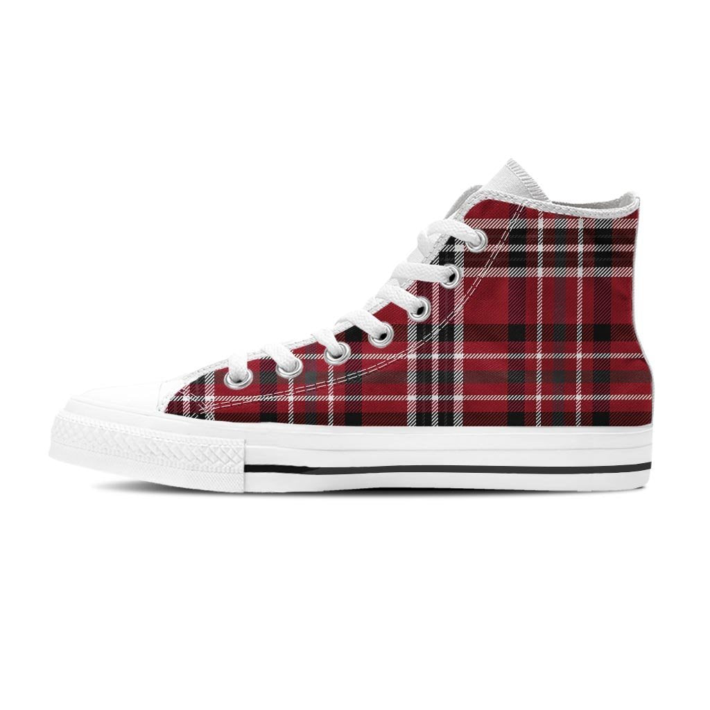 Tartan Plaid Print Women's High Top Shoes-grizzshop