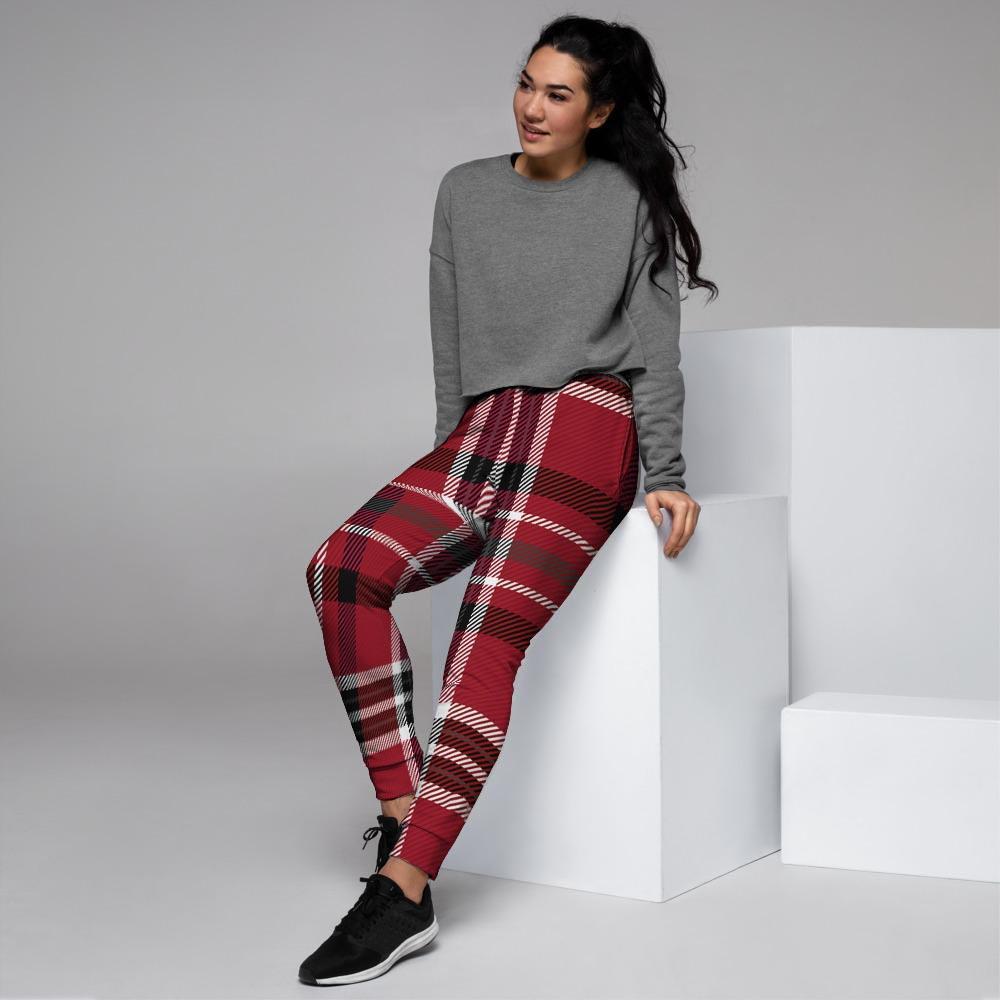 Tartan Plaid Print Women's Joggers-grizzshop