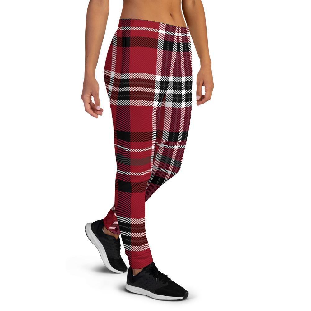 Tartan Plaid Print Women's Joggers-grizzshop