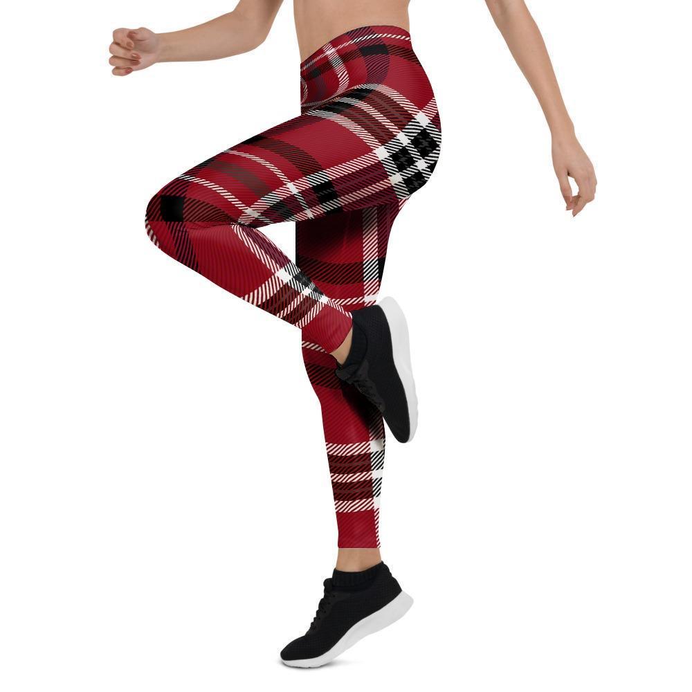 Tartan Plaid Print Women's Leggings-grizzshop