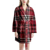 Tartan Plaid Print Women's Robe-grizzshop