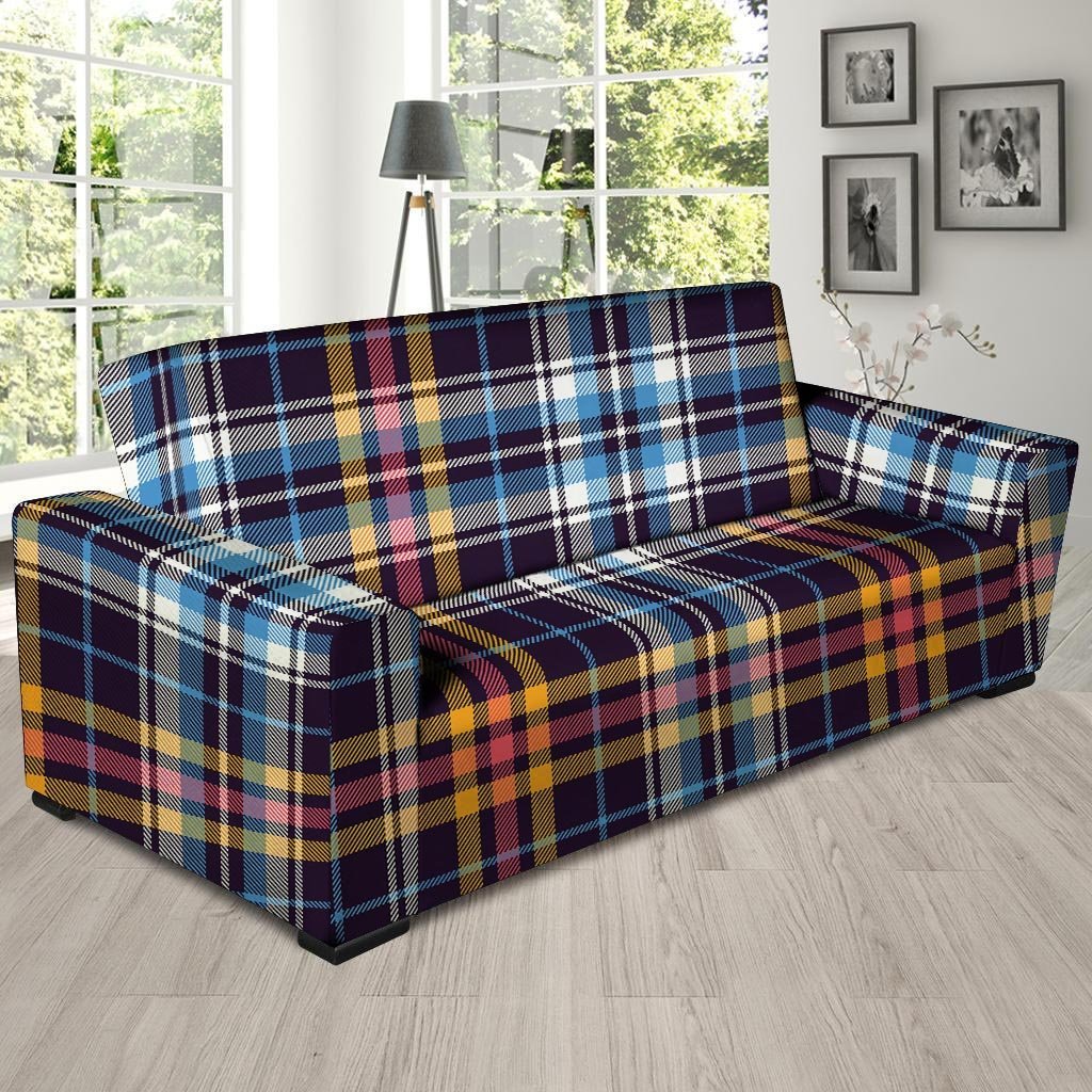 Tartan Plaid Sofa Cover-grizzshop