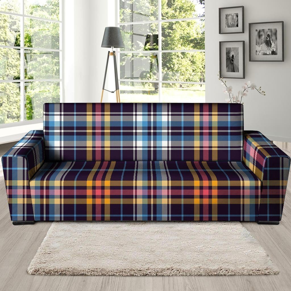 Tartan Plaid Sofa Cover-grizzshop