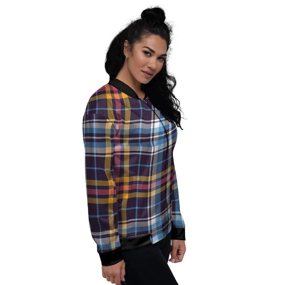 Tartan Plaid Women's Bomber Jacket-grizzshop