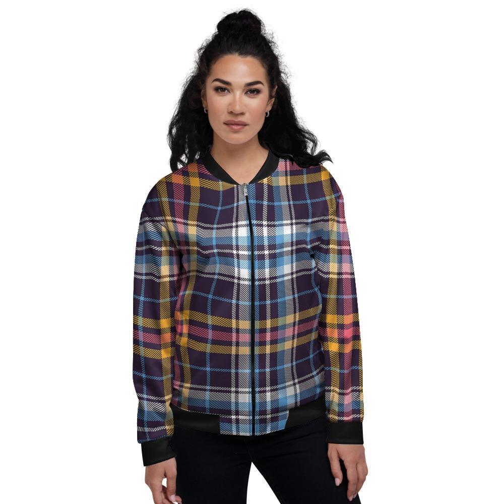 Tartan Plaid Women's Bomber Jacket-grizzshop