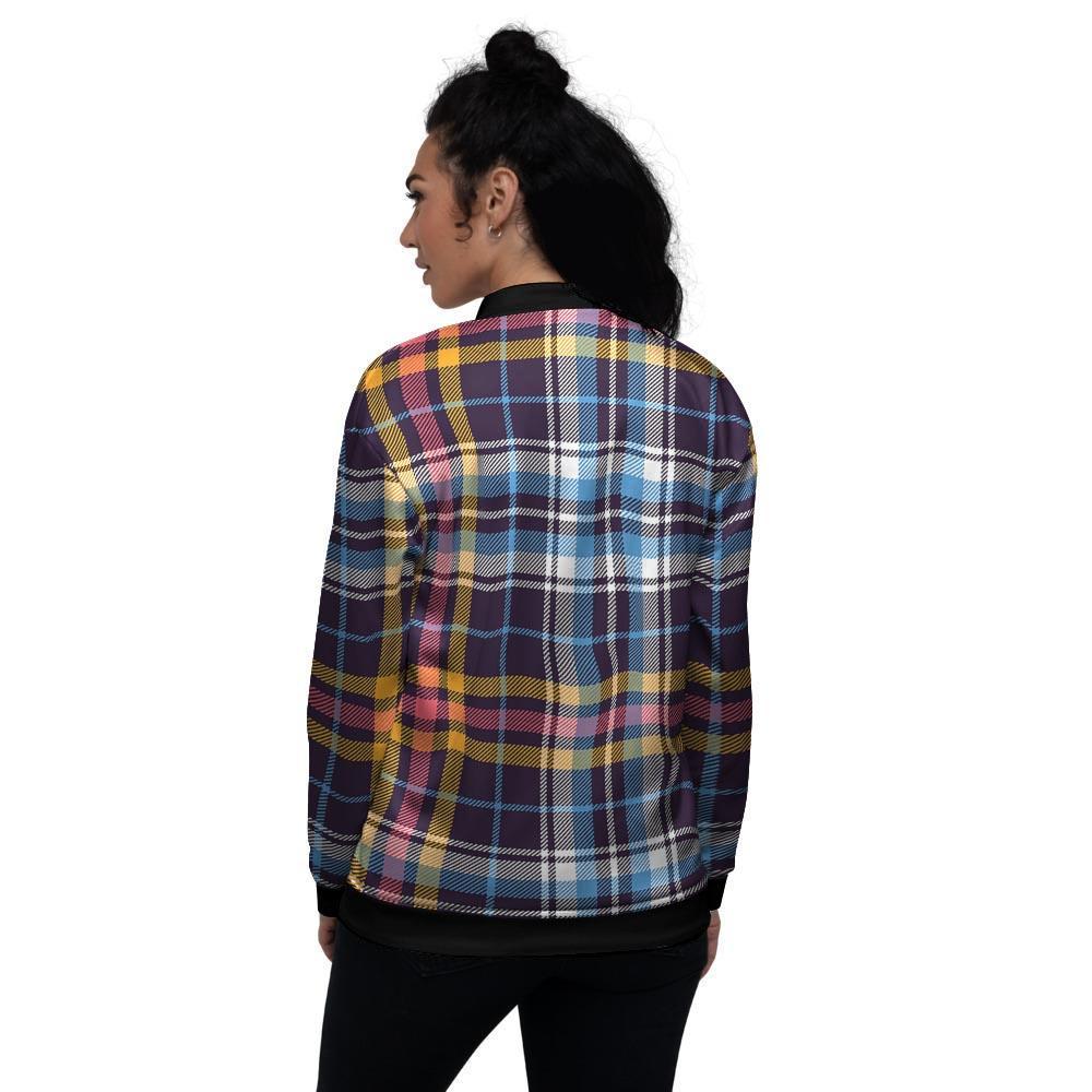 Tartan Plaid Women's Bomber Jacket-grizzshop