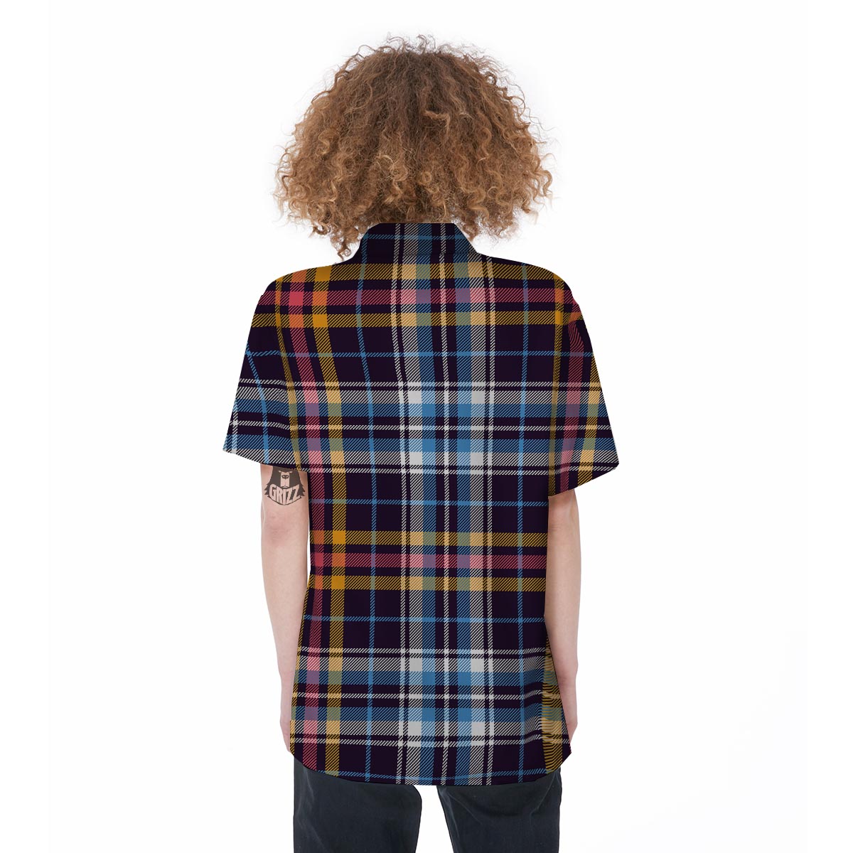 Tartan Plaid Women's Short Sleeve Shirts-grizzshop