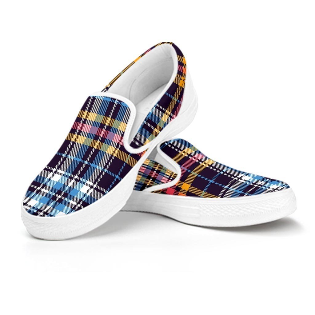 Tartan Plaid Women's Slip On Sneakers-grizzshop