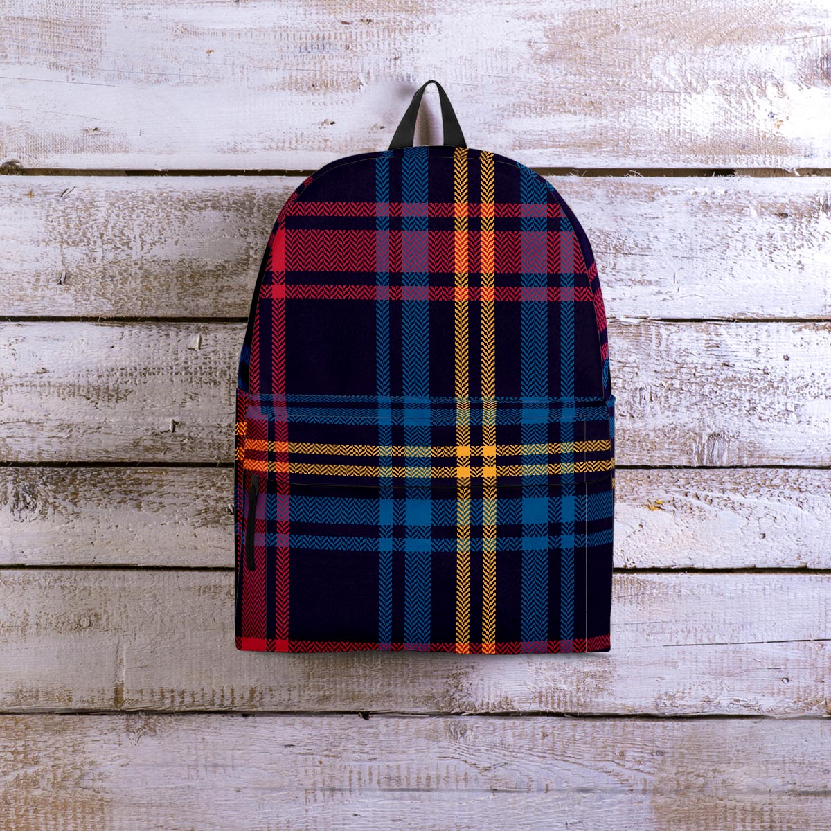 Tartan Print Backpack-grizzshop