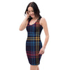 Tartan Print Bodycon Dress-grizzshop