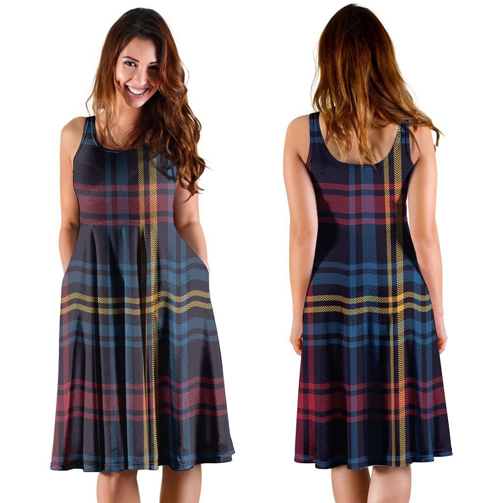 Tartan Print Dress-grizzshop