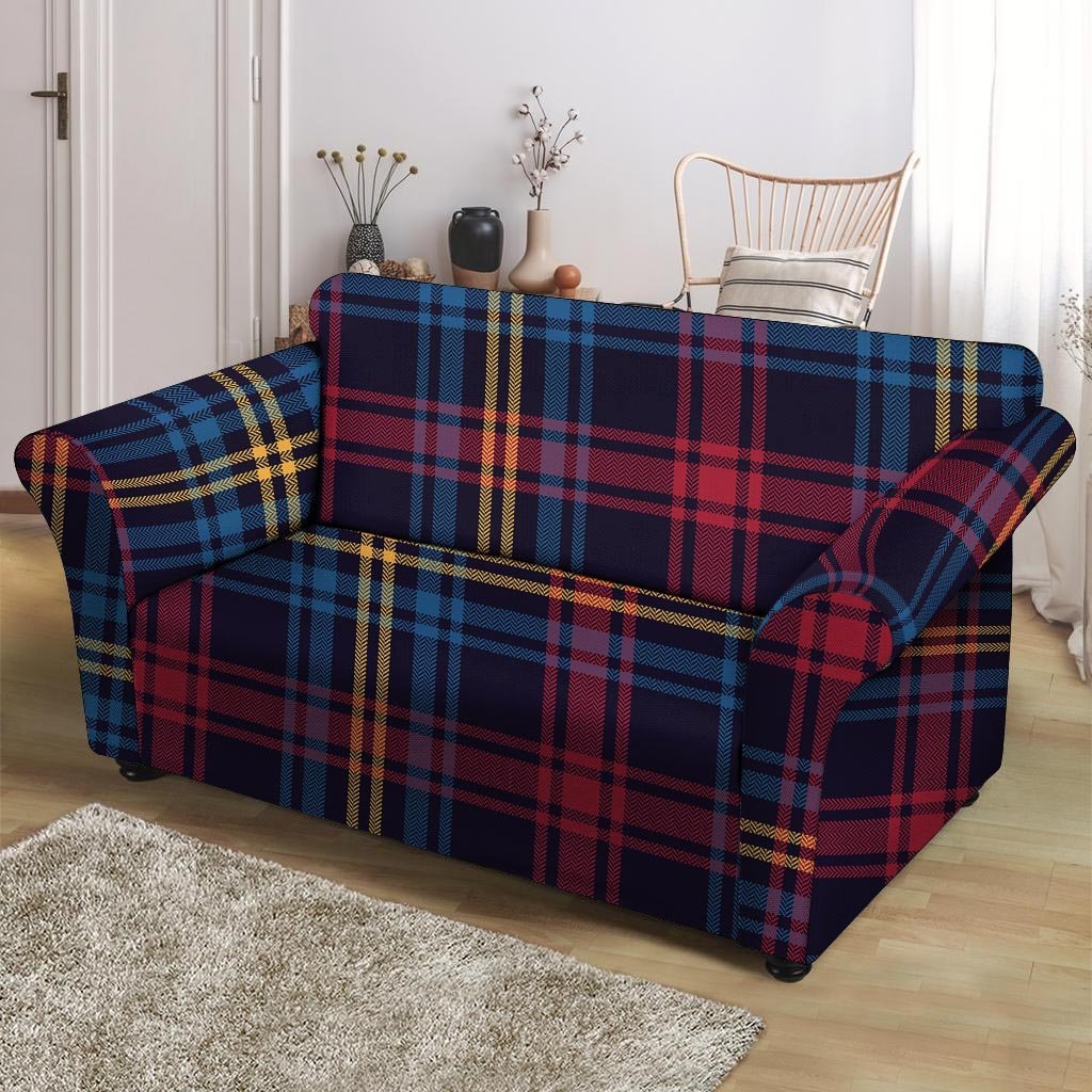 Tartan Print Loveseat Cover-grizzshop