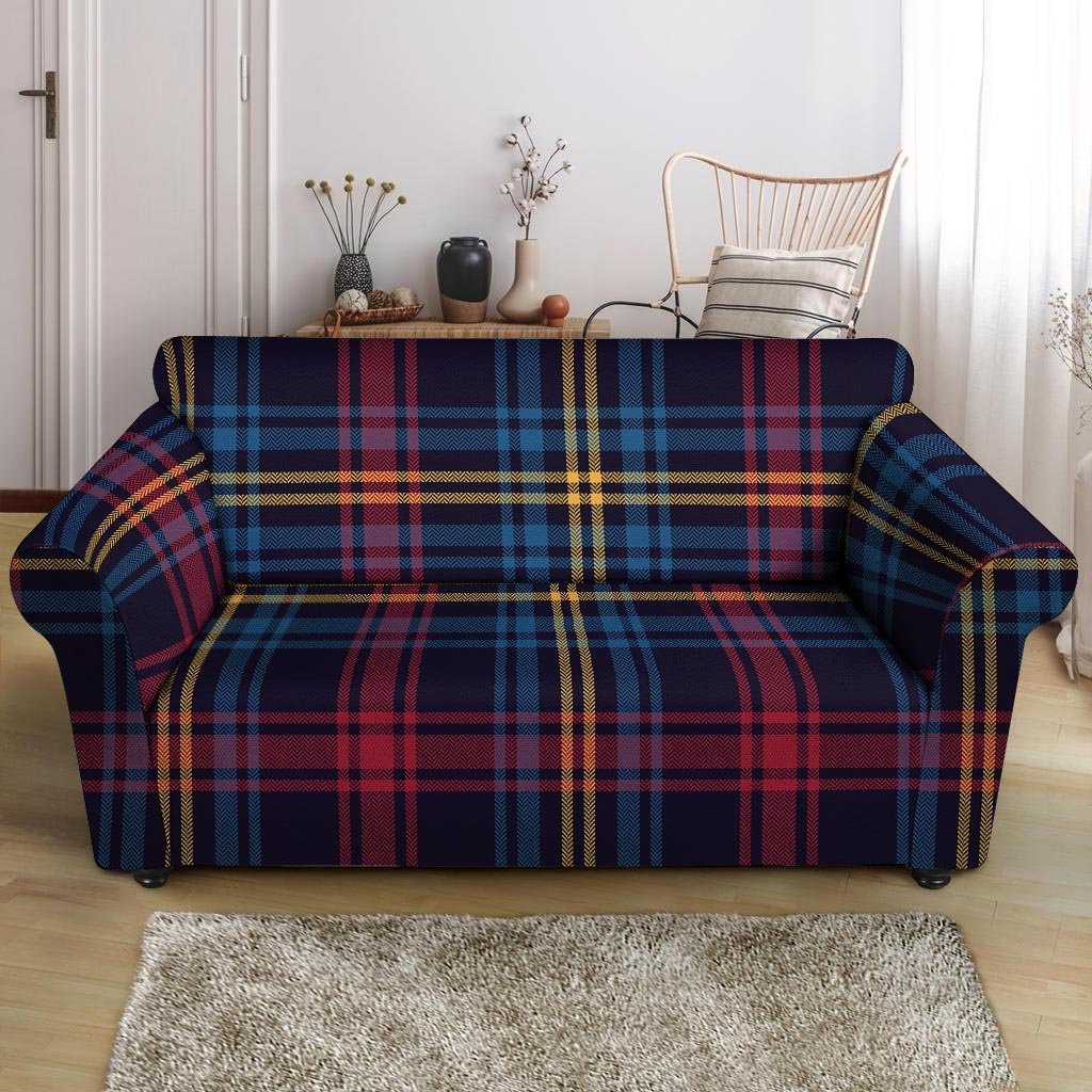 Tartan Print Loveseat Cover-grizzshop