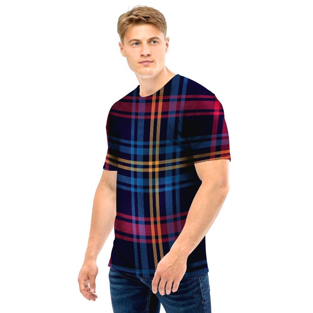 Tartan Print Men T Shirt-grizzshop