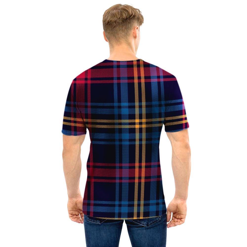 Tartan Print Men T Shirt-grizzshop