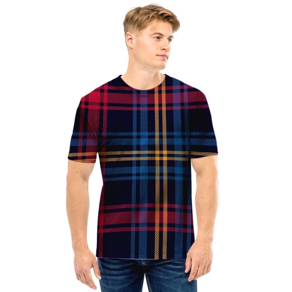 Tartan Print Men T Shirt-grizzshop