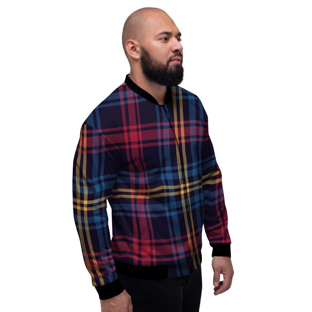 Tartan Print Men's Bomber Jacket-grizzshop