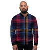 Tartan Print Men's Bomber Jacket-grizzshop