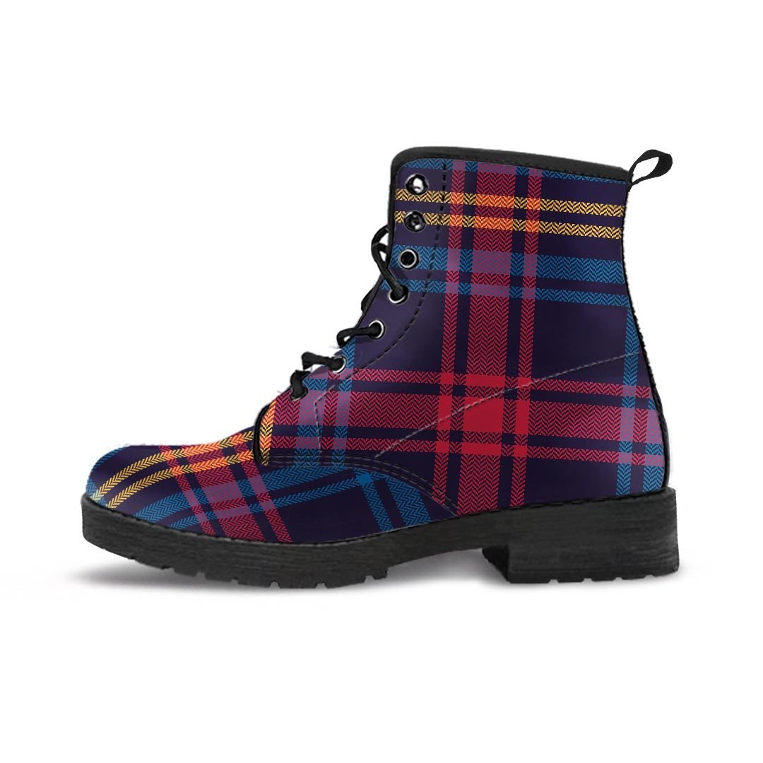 Tartan Print Men's Boots-grizzshop